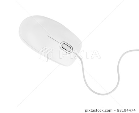 Modern wired optical mouse isolated on white, top view Modern wired optical mouse isolated on white, top view 88194474