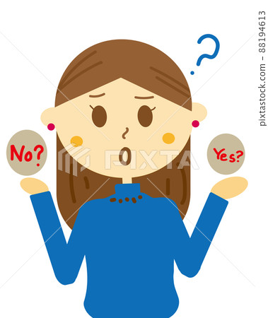Illustrations, choices, and fateful diversions of women who are wondering whether to balance yes or no 88194613
