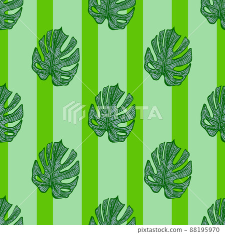 Engraving leaf monstera seamless pattern. Vintage leaves background. Engraving leaf monstera seamless pattern. Vintage leaves background. 88195970