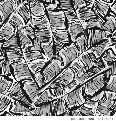 Abstract tropical leaf seamless pattern. Camouflage background of exotic leaves. 88195974