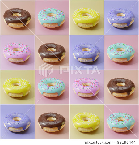 3d render of glazed donut with sweet sprinkle 88196444