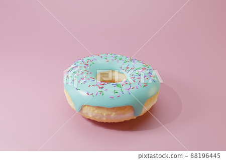 3d render of glazed donut with sweet sprinkle 3d render of glazed donut with sweet sprinkle 88196445