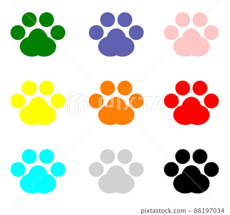 Colorful animal paws illustration 88197034