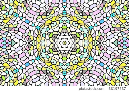 Kaleidoscopic symmetrical geometric pattern 88197387