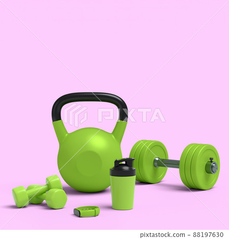 Isometric view of sport equipment like yoga - Stock Illustration  [88197630] - PIXTA