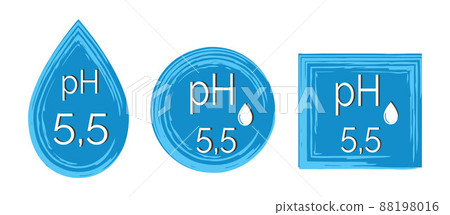 pH 5.5 icon set. Dermatology symbol isolated on white background. Flat vector illustration pH 5.5 icon set. Dermatology symbol isolated on white background. Flat vector illustration 88198016