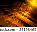 Golden tech style fractal background - abstract 3d illustration 88198463