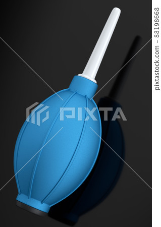 Hand air blower bulb for camera isolated on black background. Hand air blower bulb for camera isolated on black background. 88198668