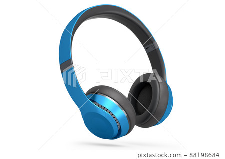 Gaming headphones and concept of music equipment isolated on white background. Gaming headphones and concept of music equipment isolated on white background. 88198684