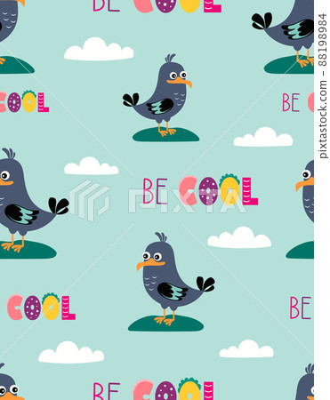 cartoon seamless pattern with cute funny seagull cartoon seamless pattern with cute funny seagull 88198984