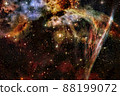 Outer space art. Starfield. Elements of this image furnished by NASA. 88199072