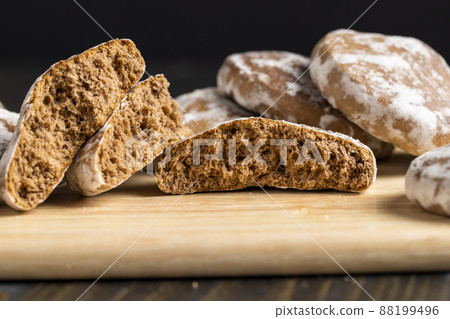 large number of gingerbread on the table 88199496