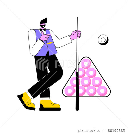 Snooker abstract concept vector illustration. World snooker live schedule, biliard cue stick, pool game, recreational sport, professional sport, equipment rental, buy table abstract metaphor. Snooker abstract concept vector illustration. World snooker live schedule, biliard cue stick, pool game, recreational sport, professional sport, equipment rental, buy table abstract metaphor. 88199885