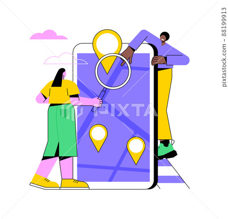 Local search optimization abstract concept vector illustration. Local SEO, geographical optimization, search engine targeting, narrow audience, targeted business promotion abstract metaphor. 88199913
