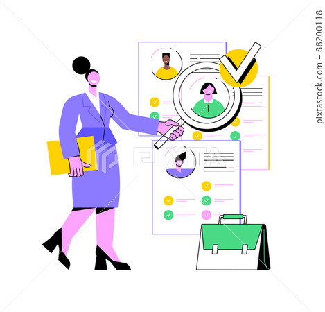Specialist recruitment abstract concept vector illustration. HR process, hiring specialist, recruitment professional, company human resources, headhunting, talent acquisition abstract metaphor. 88200118
