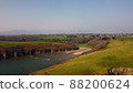 drone flight over a stunning uncrowded beach, a natural ecosystem reserve, protected by Unesco. Stradbally Cove, an Atlantic Ocean. Cooper Coast, Waterford, Ireland. 88200624
