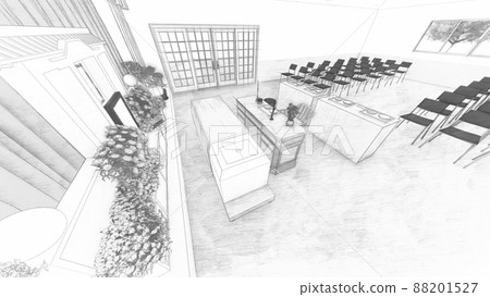 Funeral hall CG illustration Funeral hall CG illustration 88201527
