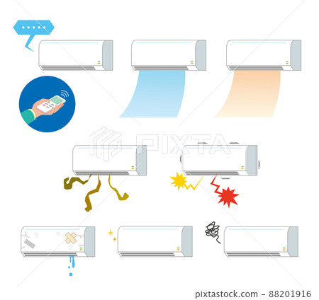 Air conditioner malfunction trouble illustration set 88201916