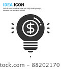 Idea icon vector with glyph style isolated on white background. Vector illustration innovation sign symbol icon concept for business, finance, industry, company, apps, web and all project 88202170