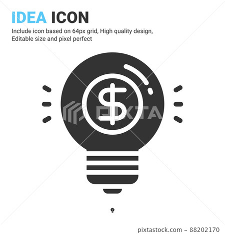Idea icon vector with glyph style isolated on white background. Vector illustration innovation sign symbol icon concept for business, finance, industry, company, apps, web and all project Idea icon vector with glyph style isolated on white background. Vector illustration innovation sign symbol icon concept for business, finance, industry, company, apps, web and all project 88202170
