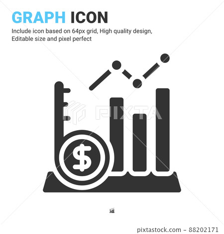 Graph icon vector with glyph style isolated on white background. Vector illustration result sign symbol icon concept for digital business, finance, industry, company, apps, web and project Graph icon vector with glyph style isolated on white background. Vector illustration result sign symbol icon concept for digital business, finance, industry, company, apps, web and project 88202171