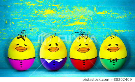 Little cute baby chick for easter. Yellow newborn baby chick. Little cute baby chick for easter. Yellow newborn baby chick. 88202409
