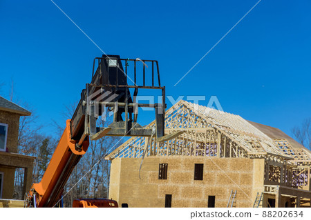 Construction equipment for lifting and moving loads with powerful wheel forklift Construction equipment for lifting and moving loads with powerful wheel forklift 88202634