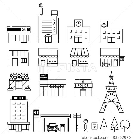 建築圖標矢量插圖集 88202970