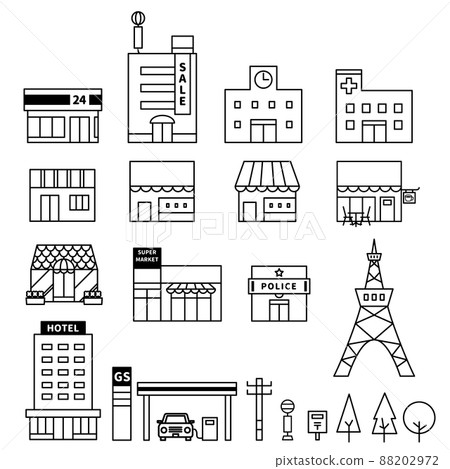 Building icon vector illustration set 88202972