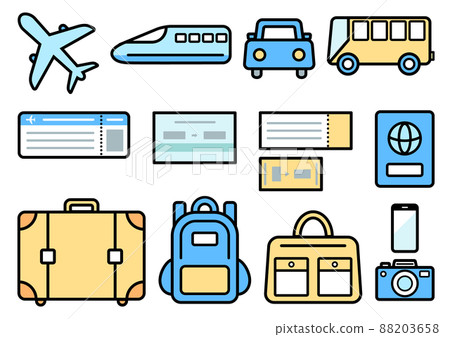Goods set for travel, vehicles and tickets 88203658
