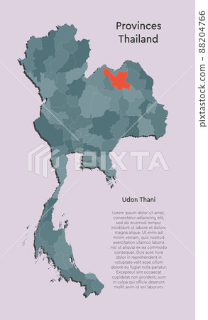 Vector map country Thailand and region Udon Thani 88204766