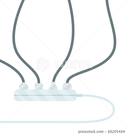 Many outlets to plug with wires. Many outlets to plug with wires. 88205484