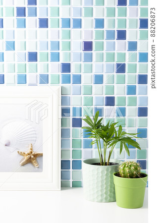 Photo frames, tile walls and foliage plants Photo frames, tile walls and foliage plants 88206873