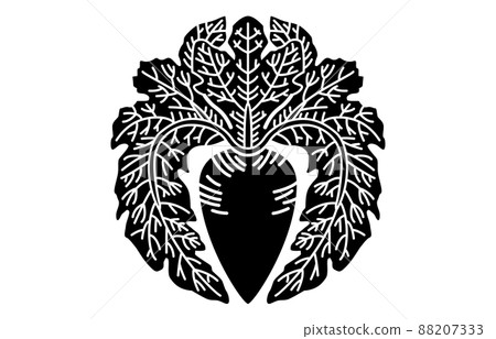 Japanese radish facing the family crest Japanese radish facing the family crest 88207333