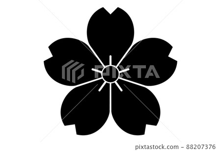 Japanese family crest mountain cherry blossoms 88207376