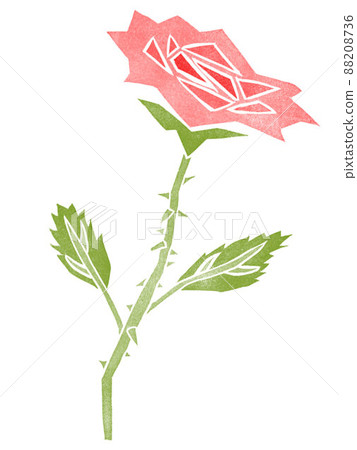 Red rose illustration stamp stamp 88208736
