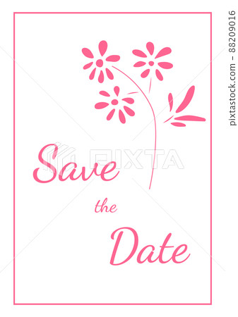 Save the Date card vector template with hand drawn flowers in vintage style. Marriage invitation printable. Elegant vector design Save the Date card vector template with hand drawn flowers in vintage style. Marriage invitation printable. Elegant vector design 88209016
