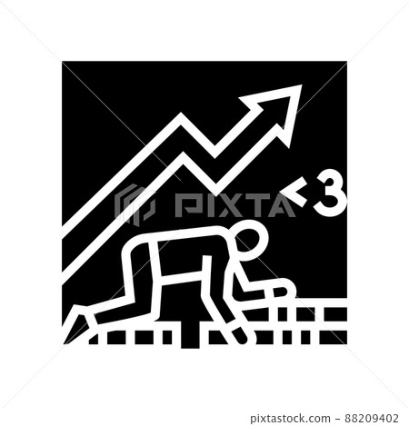 creeping inflation glyph icon vector illustration 88209402