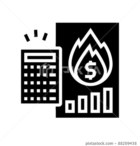 calculator inflation glyph icon vector illustration 88209438