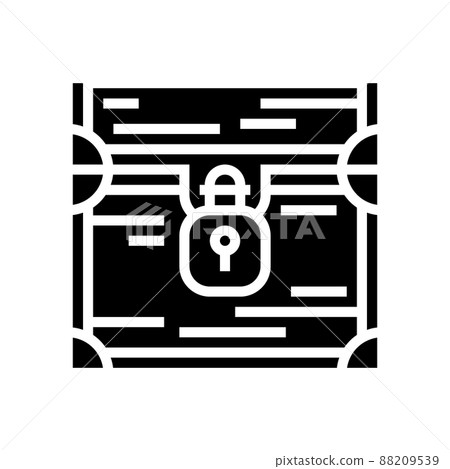 closed chest glyph icon vector illustration closed chest glyph icon vector illustration 88209539
