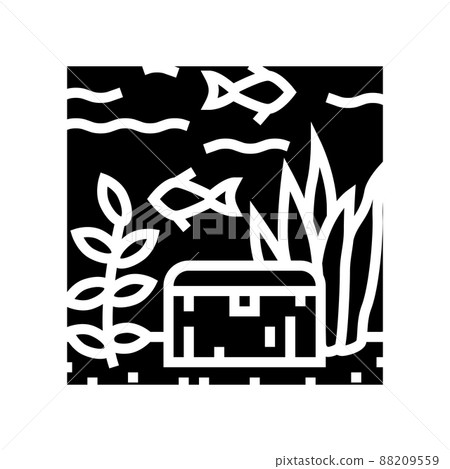 sunken underwater chest glyph icon vector illustration sunken underwater chest glyph icon vector illustration 88209559
