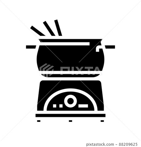 steel fondue pot glyph icon vector illustration steel fondue pot glyph icon vector illustration 88209625