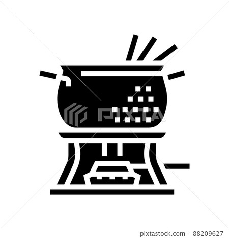 copper fondue pot glyph icon vector illustration copper fondue pot glyph icon vector illustration 88209627
