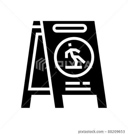 caution wet floor glyph icon vector illustration caution wet floor glyph icon vector illustration 88209653