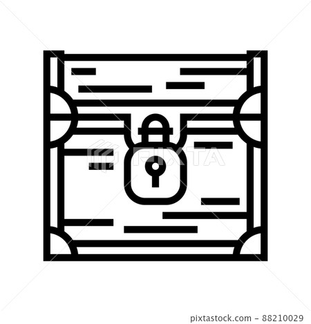 closed chest line icon vector illustration 88210029