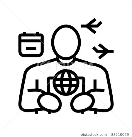 travel planner line icon vector illustration 88210069