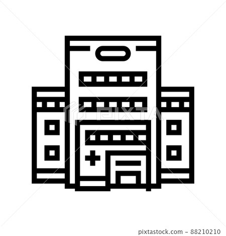 hospital building line icon vector illustration hospital building line icon vector illustration 88210210
