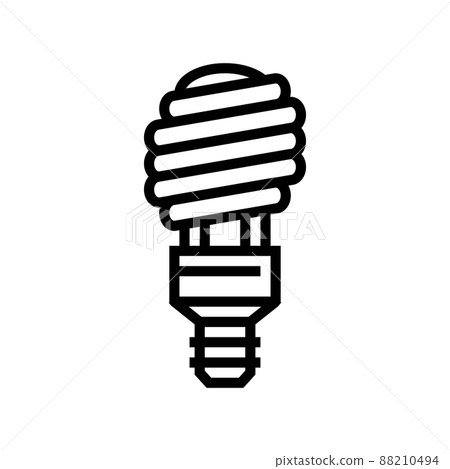 fluorescent light bulb line icon vector illustration fluorescent light bulb line icon vector illustration 88210494