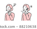 為檢查皮膚的女性設置的插圖 88210638