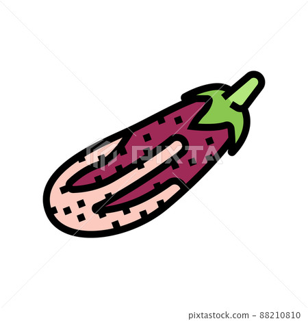 graffiti eggplant color icon vector illustration graffiti eggplant color icon vector illustration 88210810